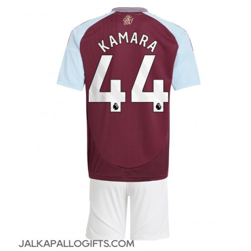 Aston Villa Boubacar Kamara #44 Koti Peliasu Lasten 2024-25 Lyhythihainen (+ Lyhyet housut)